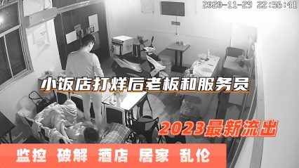 监控流出小饭店打烊后老板和服务员啪啪全过程！